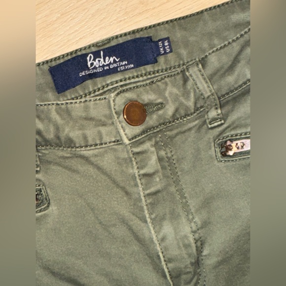 Boden Brighton Biker Skinny Jeans in Marsh Army Green Size 8 Olive Green Moto - Picture 4 of 9